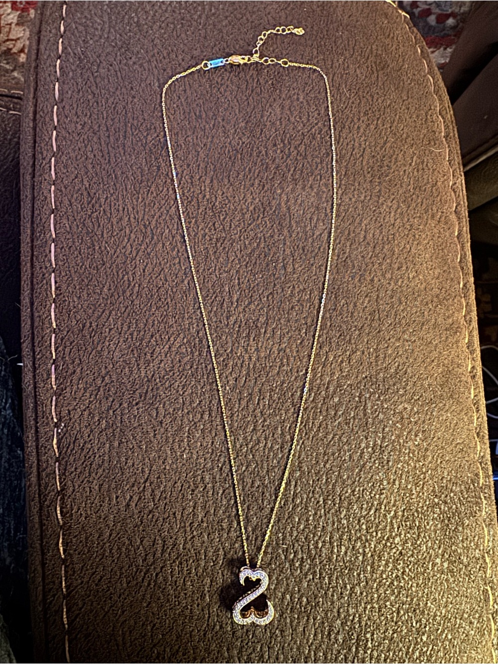 14k Yellow Gold Open Heart Necklace - Picture 4 of 4